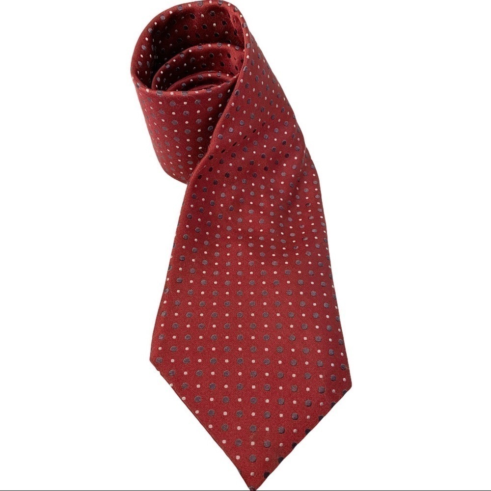 Van Heusen Red Polka Dot 100% Silk Tie